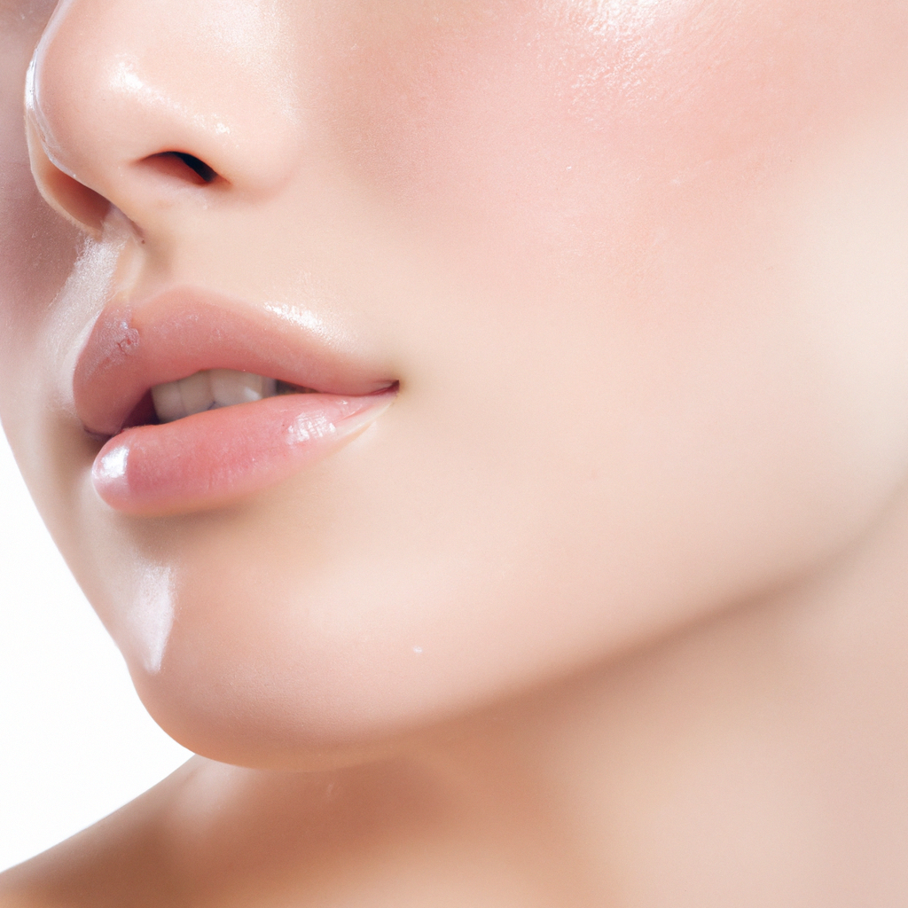 An image capturing the essence of flawless skin: a close-up of a radiant face with a dewy, luminous complexion